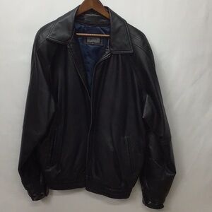 XLD Men’s Black Leather Jacket LT – Classic Bomber Style